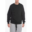 Brushed Cotton Crew-neck Sweatshirt with Elastic Hem