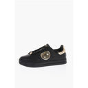JEANS COUTURE Textured Leather Low-Top Sneakers with Golden