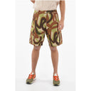 Camouflage Pattern Cargo Shorts with Elastic Waistband