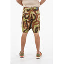 Camouflage Pattern Cargo Shorts with Elastic Waistband