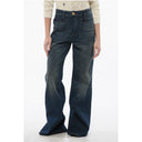4-Pocketed Flared Fit Denims with Jewel Button