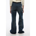 4-Pocketed Flared Fit Denims with Jewel Button