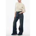 4-Pocketed Flared Fit Denims with Jewel Button