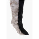 12cm leather studded FASHION SHOW over the knee boots