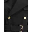Castleford long Trench Coat with Check collar