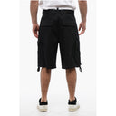 Cotton Cargo Shorts with Eyelets and Buckles