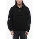 Brushed Cotton Hoodie With Bomber Sleeves