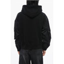 Brushed Cotton Hoodie With Bomber Sleeves