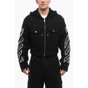Front Ziped VARSITY DIAG Hoodie with Utility Pockets