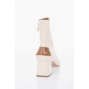 Leather Booties With Cut-out detail Heel 6 cm