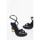 Logoed Heel Leather Sandals 10cm