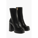 Leather Platform Booties with Inner Zip 13cm