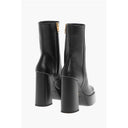 Leather Platform Booties with Inner Zip 13cm