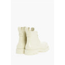 Shiny Rubber Ankle Boots with Round Toe