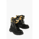 JEANS COUTURE Faux Leather DREW Combat Boots with Baroque Mo