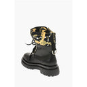 JEANS COUTURE Faux Leather DREW Combat Boots with Baroque Mo