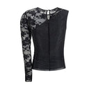 One-shoulder lace and rhinestone Top Self-Portrait