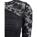 One-shoulder lace and rhinestone Top Self-Portrait