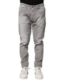 Light Gray Washed Skinny Fit Men Denim Jeans Balmain