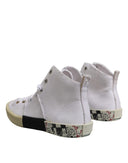 White Lace Up Mid Top Women Sneakers Shoes Maison Margiela