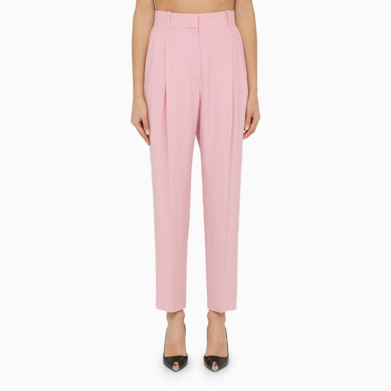 Alexander McQueen Pink regular trousers with pleats