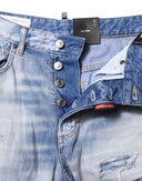 Blue Washed High Waist Wide Leg Jeans Dsquared²