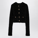 Balenciaga Black cotton blend tweed cropped cardigan