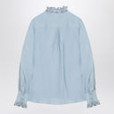 Valentino Light blue linen shirt with ruffles