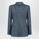 Valentino Double-breasted blue jacket in chambray denim