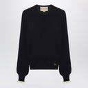 Valentino Navy cotton-blend sweater