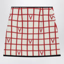 Valentino Ivory skirt with Check Vlogo pattern