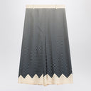 Valentino Blue/ivory silk skirt