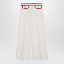 Valentino Ivory trousers with Gold V