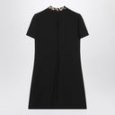 Valentino Black Crepe Couture dress with animal-print bow