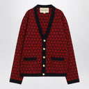 Valentino Jacquard patterned cardigan Toute la V red/navy blue