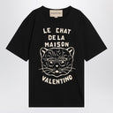 Valentino Black T-shirt with Le Chat de la Maison print