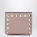 Valentino Garavani Rockstud blush pink grained-leather wallet