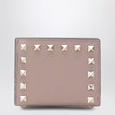 Valentino Garavani Rockstud blush pink grained-leather wallet