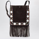 Valentino Garavani Nellcôte brown suede bag with fringes