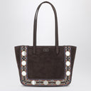 Valentino Garavani Mini tote bag Nellcôte in brown suede leather