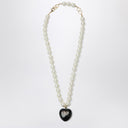 Valentino Garavani Black Coeur Royal pearl necklace