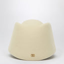 Valentino Garavani Vlogo Signature hat in cream colour wool
