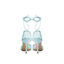Blue Fabric And Leather Sandal