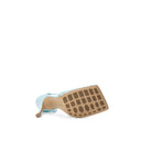 Blue Fabric And Leather Sandal