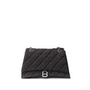 Black Fabric And Leather T-Shirt Balenciaga