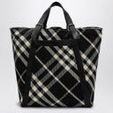 Burberry Black/calico cotton-blend tote bag with Check pattern