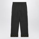 Burberry Black trousers with Check pattern lapels