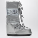 Moon Boot Icon Glace silver satin boots