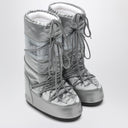 Moon Boot Icon Glace silver satin boots