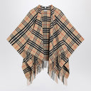 Burberry Check pattern wool and cashmere cape